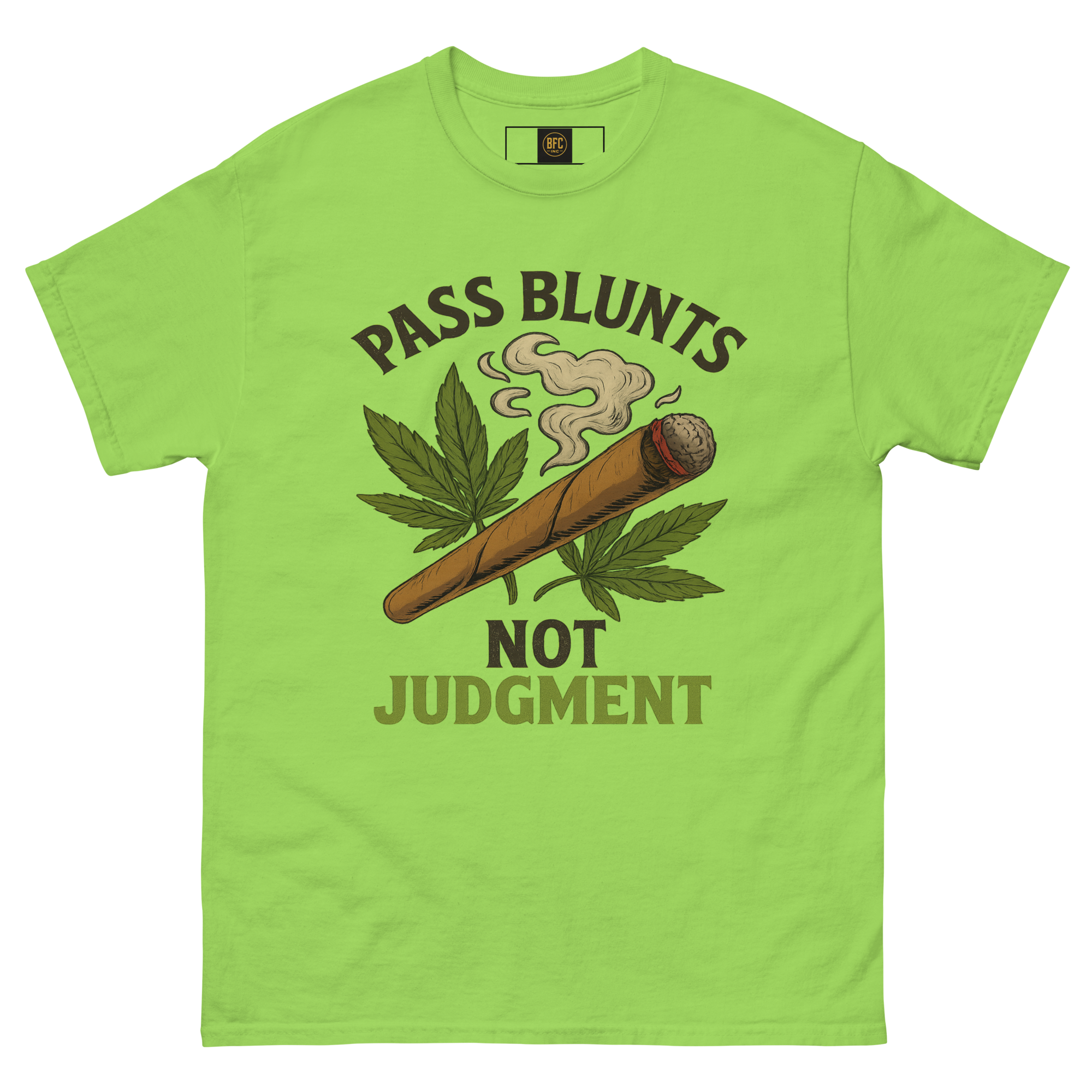 Pass Blunts, Not Judgement – Bold Cotton Cannabis Lifestyle Shirt, 420 Streetwear Graphic Tee, Weed Advocacy Urban Apparel with Stoner Humor