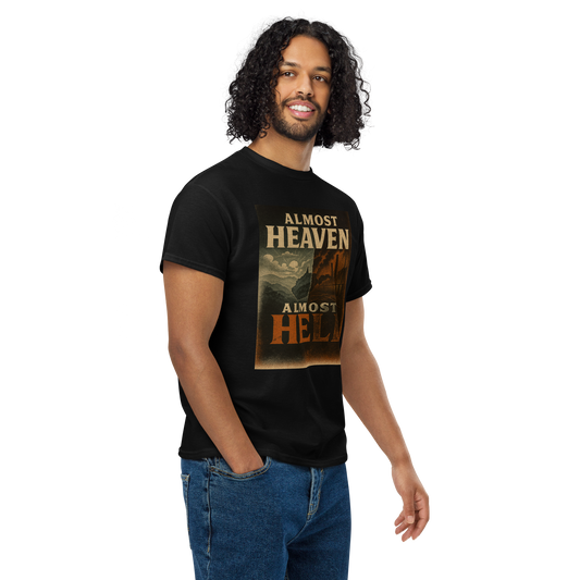 Almost Heaven, Almost Hell – West Virginia Cotton Statement Shirt, Freedom vs. Confinement Streetwear for Activists, Urban Justice Graphic Tee for Men and Women