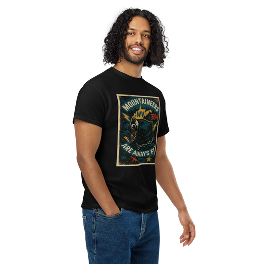 Mountaineers Are Always Free – West Virginia Cotton T-Shirt for Men and Women, Bear Graphic Freedom Tee, 304 Pride Streetwear with Appalachian Resilience Design
