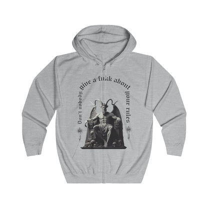 Anti-Establishment Unisex Full Zip Hoodie - Casual, Streetwear, Gift for Rebels, Relaxed Fit, Perfect for Cold Weather