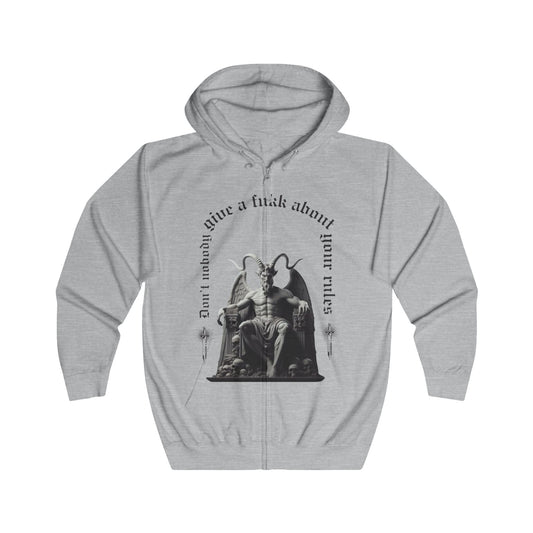 Anti-Establishment Unisex Full Zip Hoodie - Casual, Streetwear, Gift for Rebels, Relaxed Fit, Perfect for Cold Weather