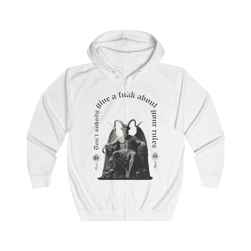 Anti-Establishment Unisex Full Zip Hoodie - Casual, Streetwear, Gift for Rebels, Relaxed Fit, Perfect for Cold Weather