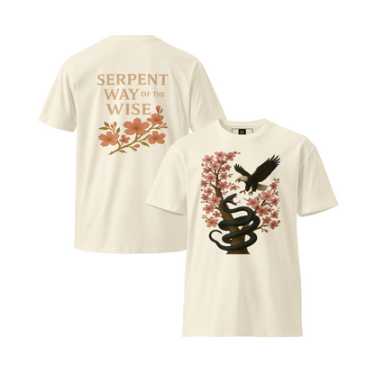 Serpent Way of the Wise – Graphic Tee for Men and Women, Eagle and Snake Symbolic Streetwear, Tattoo-Inspired Apparel with Philosophical Design
