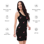 Baddie Sparkle Dress Black – Glam Cotton Bodycon for Women, Curve-Hugging Party Outfit with Sparkle Typography and Main Character Energy