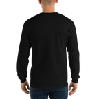 Grave to Glory – Men’s Cotton Long Sleeve Shirt with Angel Skeleton Graphic, Gothic Resurrection Streetwear for Emotional Healing and Grunge Revival Style