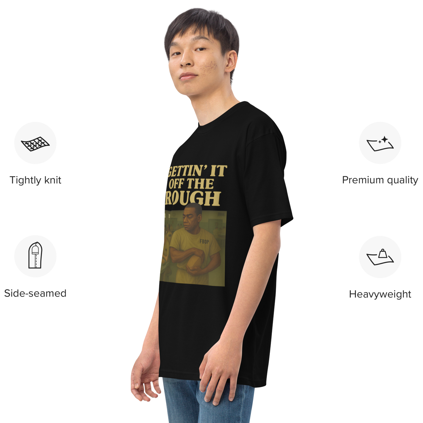 Gettin' It Off The Rough – Authentic Cotton Streetwear Tee for Men, Federal Prison Survival Graphic Shirt, Redemption Apparel, Fed Baby