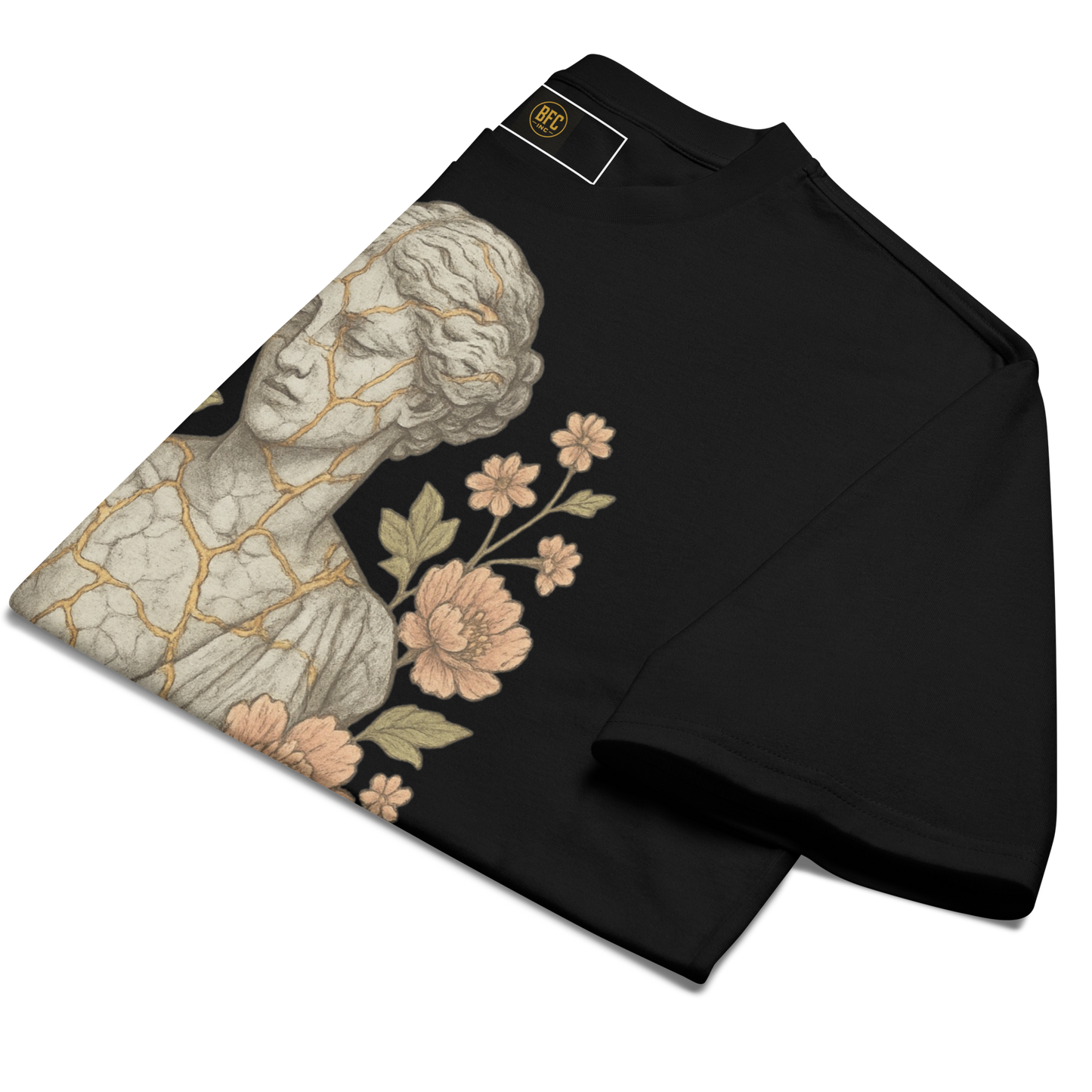 Built From Breakdowns – Oversized Cotton Empowerment T-Shirt for Women, Kintsugi-Inspired Graphic with Floral Design, Mental Health Recovery Apparel Celebrating Resilience and Inner Strength