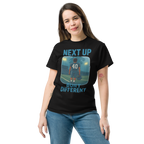 Next Up: Built Different – Cotton Football T-Shirt for Youth Athletes, Game Day Mindset Tee with Stadium Lights Design and Capital High School Shirt West Virginia