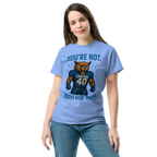 You're Not Built For This – Cotton Motivational Unisex Shirt, Bold Pride Graphic Tee for Athletes & Fans, Capital High Game Day Cougar Mascot Apparel, West Virginia