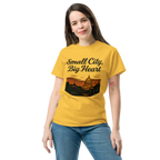 Small City, Big Heart – Charleston West Virginia Cotton Shirt for Locals, Appalachian Skyline Graphic Tee, Hometown Pride Apparel for Men and Women