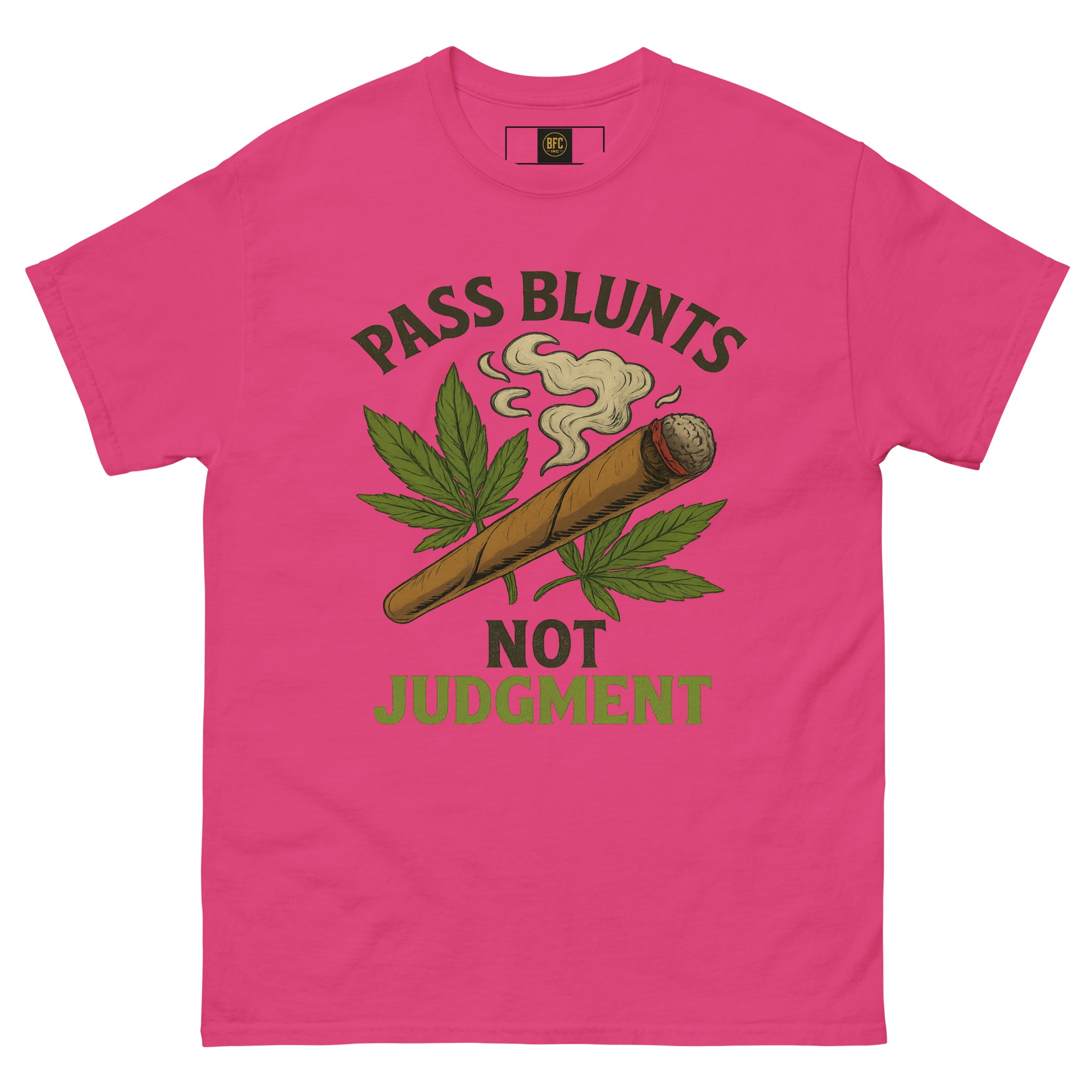 Pass Blunts, Not Judgement – Bold Cotton Cannabis Lifestyle Shirt, 420 Streetwear Graphic Tee, Weed Advocacy Urban Apparel with Stoner Humor