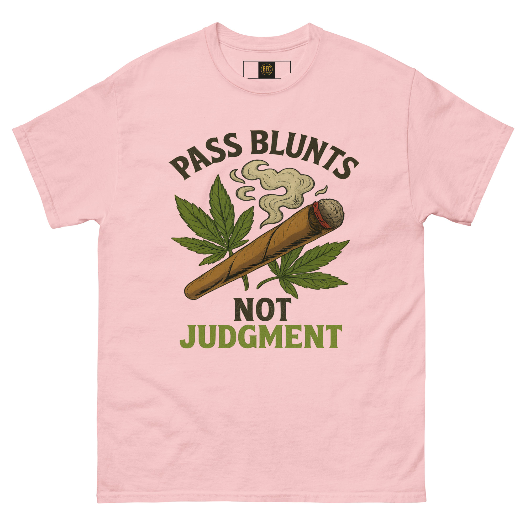 Pass Blunts, Not Judgement – Bold Cotton Cannabis Lifestyle Shirt, 420 Streetwear Graphic Tee, Weed Advocacy Urban Apparel with Stoner Humor