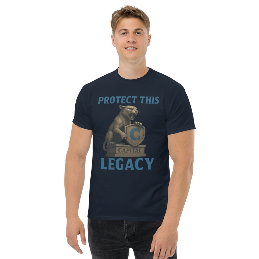 Protect This Legacy – Cotton Cougar Mascot T-Shirt for Capital High Students and Alumni, School Spirit Apparel with Roaring Graphic and Heritage Pride Design, West Virginia
