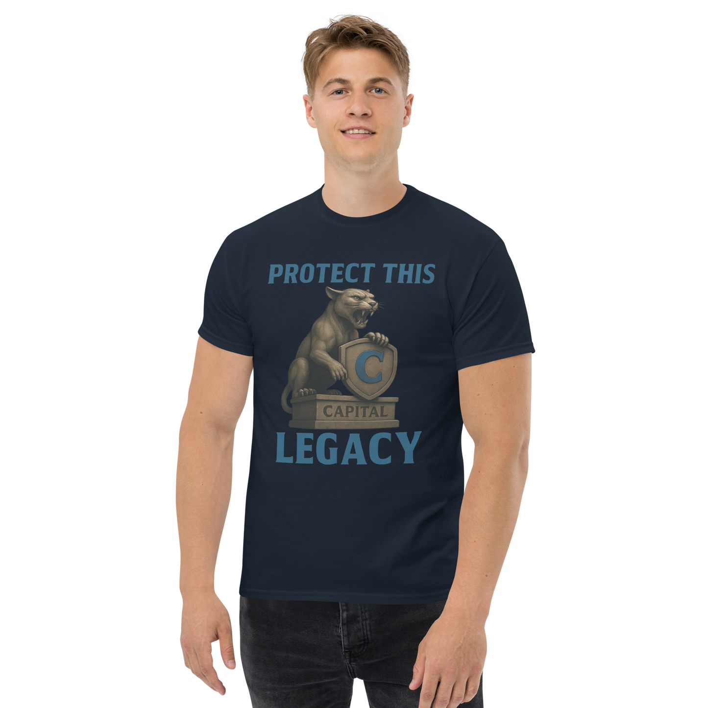 Protect This Legacy – Cotton Cougar Mascot T-Shirt for Capital High Students and Alumni, School Spirit Apparel with Roaring Graphic and Heritage Pride Design, West Virginia