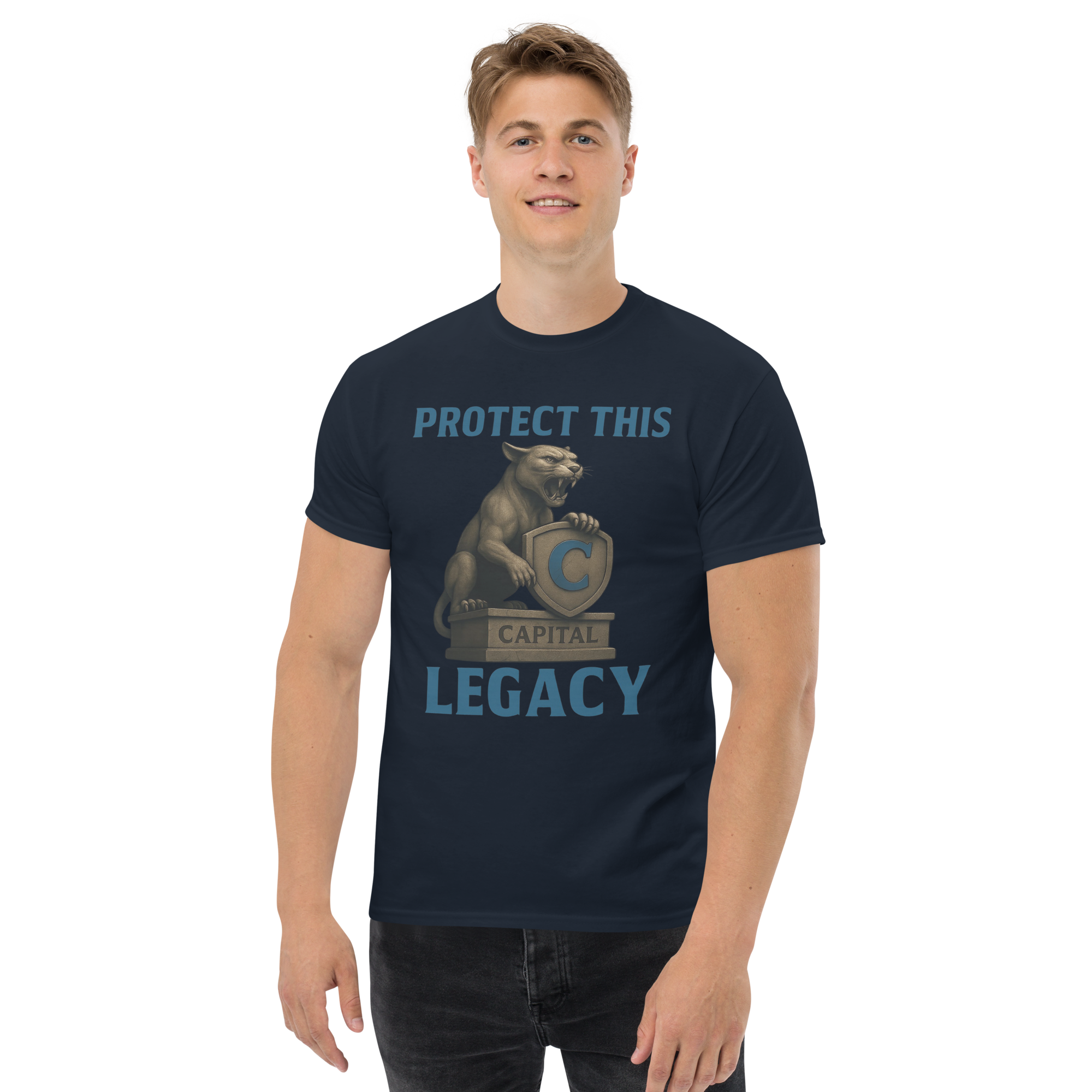 Protect This Legacy – Cotton Cougar Mascot T-Shirt for Capital High Students and Alumni, School Spirit Apparel with Roaring Graphic and Heritage Pride Design, West Virginia