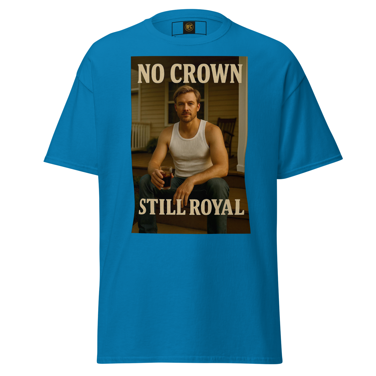 No Crown, Still Royal (Gym Savage) – Rugged Cotton T-Shirt for Men, Gritty Streetwear with Blue Collar Style, Laid-Back Graphic Tee for Everyday Confidence and Realness