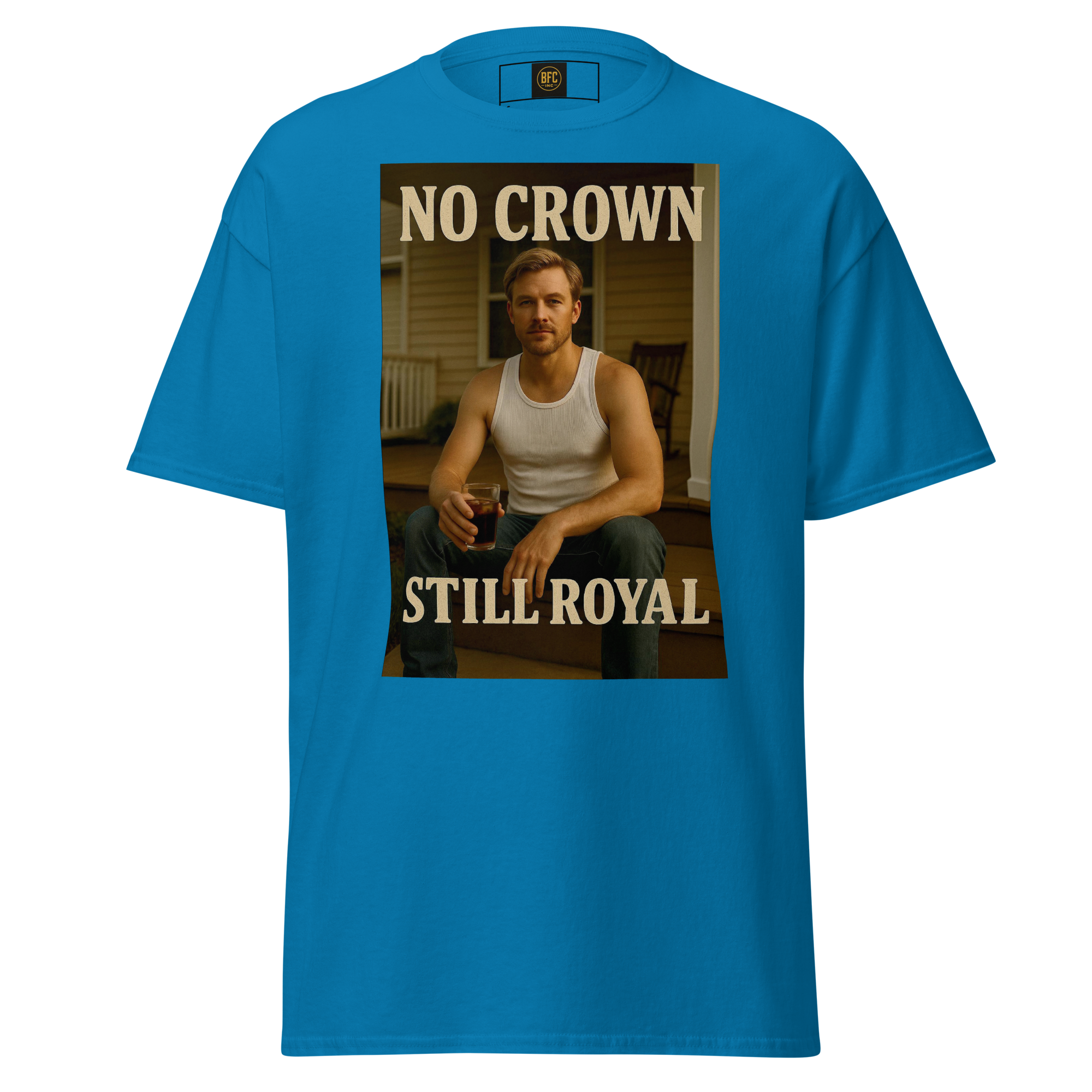 No Crown, Still Royal (Gym Savage) – Rugged Cotton T-Shirt for Men, Gritty Streetwear with Blue Collar Style, Laid-Back Graphic Tee for Everyday Confidence and Realness