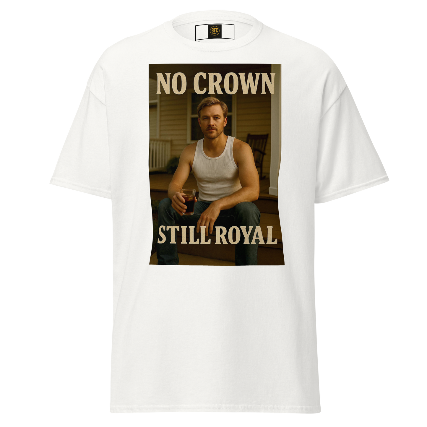 No Crown, Still Royal (Gym Savage) – Rugged Cotton T-Shirt for Men, Gritty Streetwear with Blue Collar Style, Laid-Back Graphic Tee for Everyday Confidence and Realness