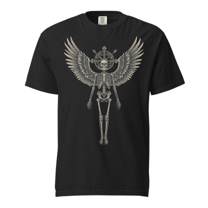 Grave to Glory – Garment-Dyed Heavyweight Cotton T-Shirt for Men and Women, Vintage Angel of Resilience Graphic Tee, Streetwear for Pain to Power Transformation and Rebel Soul Style