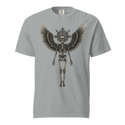 Grave to Glory – Garment-Dyed Heavyweight Cotton T-Shirt for Men and Women, Vintage Angel of Resilience Graphic Tee, Streetwear for Pain to Power Transformation and Rebel Soul Style