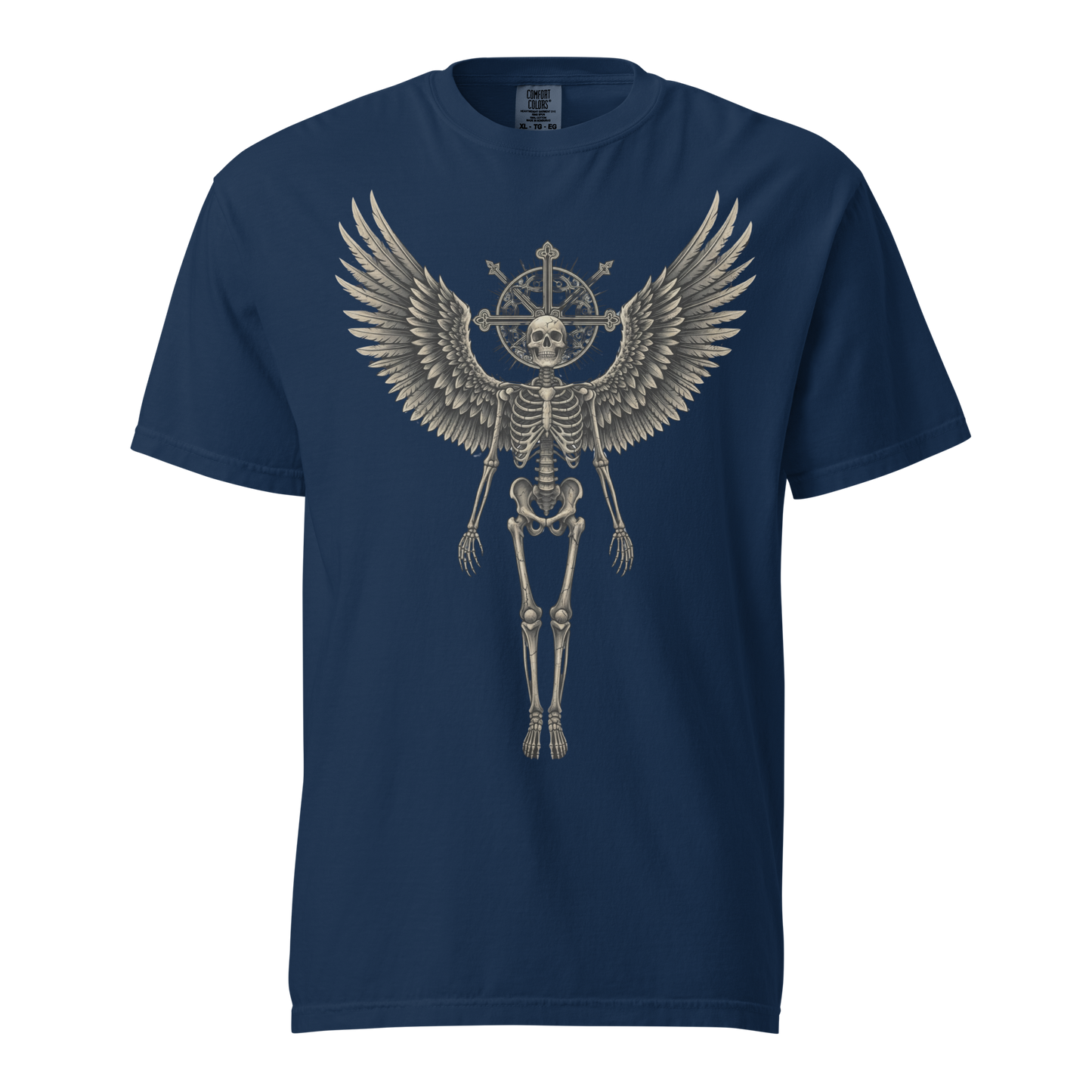 Grave to Glory – Garment-Dyed Heavyweight Cotton T-Shirt for Men and Women, Vintage Angel of Resilience Graphic Tee, Streetwear for Pain to Power Transformation and Rebel Soul Style