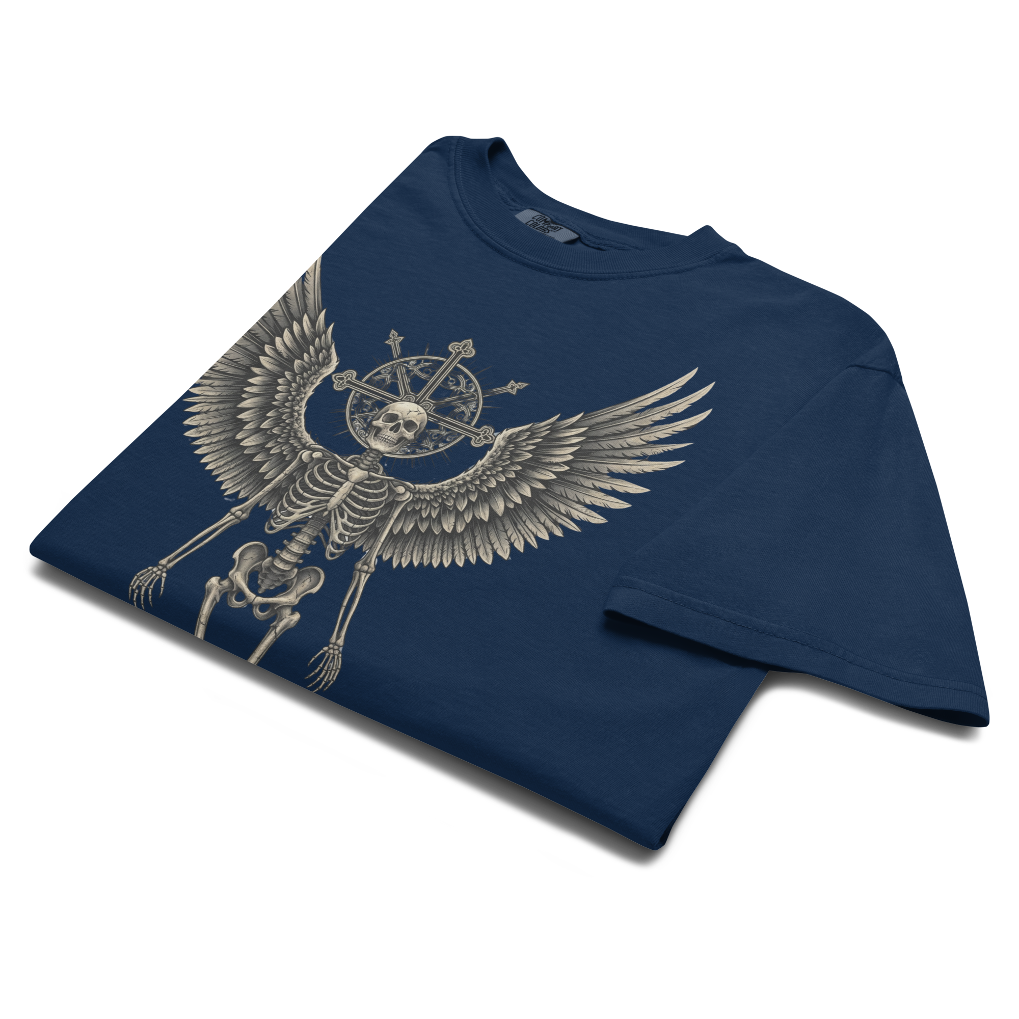 Grave to Glory – Garment-Dyed Heavyweight Cotton T-Shirt for Men and Women, Vintage Angel of Resilience Graphic Tee, Streetwear for Pain to Power Transformation and Rebel Soul Style