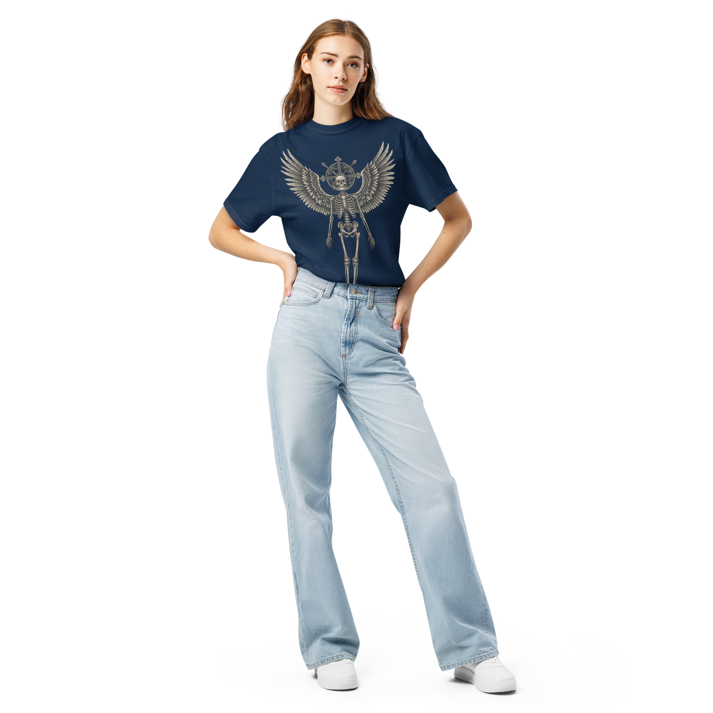 Grave to Glory – Garment-Dyed Heavyweight Cotton T-Shirt for Men and Women, Vintage Angel of Resilience Graphic Tee, Streetwear for Pain to Power Transformation and Rebel Soul Style