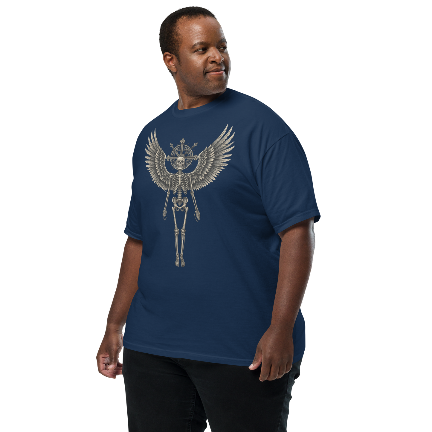 Grave to Glory – Garment-Dyed Heavyweight Cotton T-Shirt for Men and Women, Vintage Angel of Resilience Graphic Tee, Streetwear for Pain to Power Transformation and Rebel Soul Style