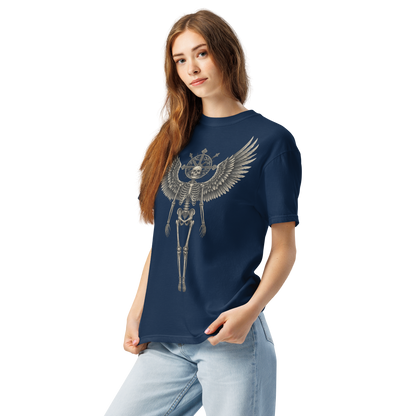 Grave to Glory – Garment-Dyed Heavyweight Cotton T-Shirt for Men and Women, Vintage Angel of Resilience Graphic Tee, Streetwear for Pain to Power Transformation and Rebel Soul Style
