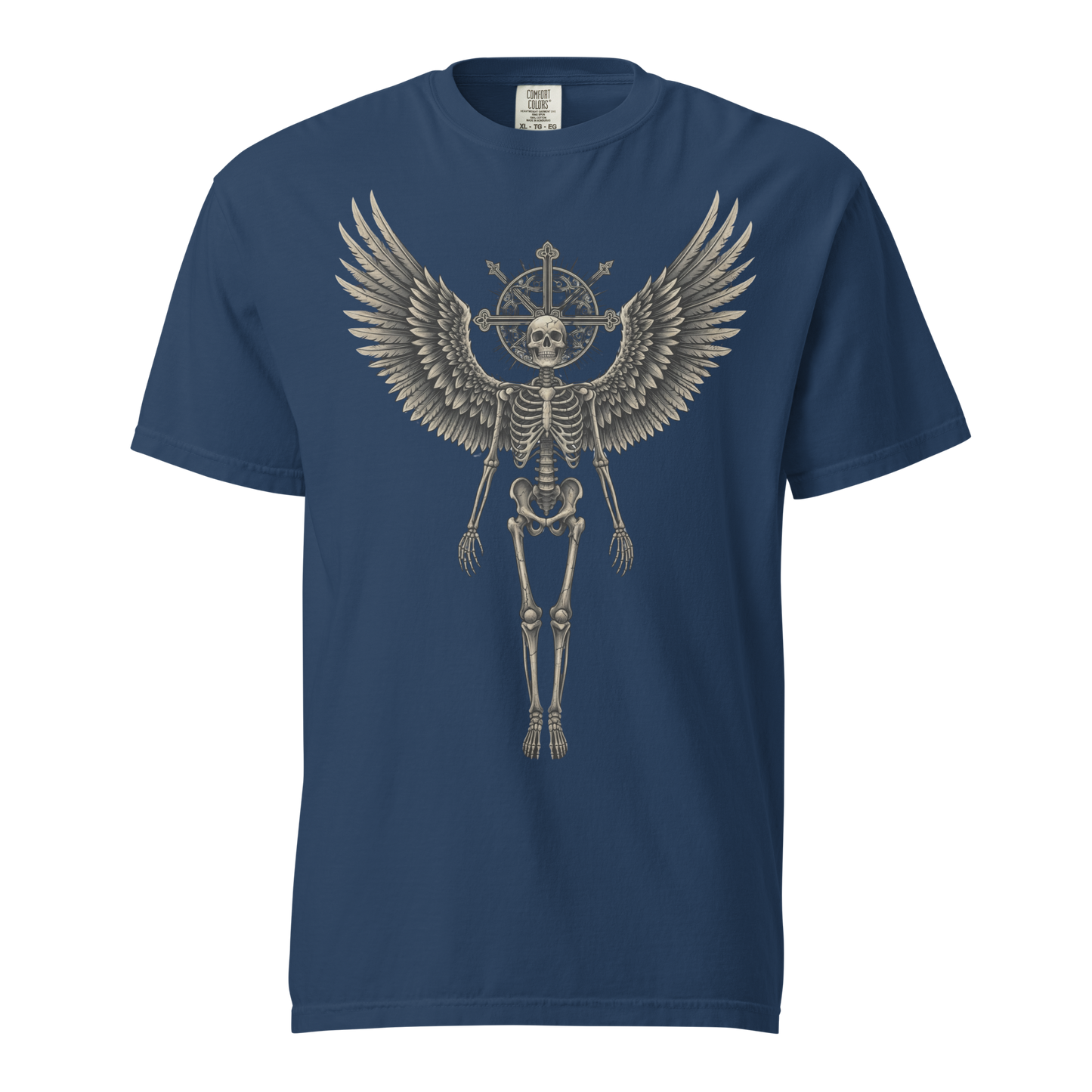Grave to Glory – Garment-Dyed Heavyweight Cotton T-Shirt for Men and Women, Vintage Angel of Resilience Graphic Tee, Streetwear for Pain to Power Transformation and Rebel Soul Style