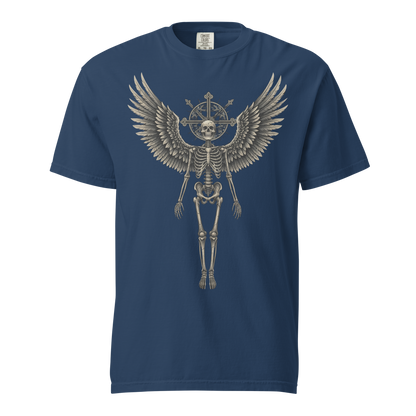 Grave to Glory – Garment-Dyed Heavyweight Cotton T-Shirt for Men and Women, Vintage Angel of Resilience Graphic Tee, Streetwear for Pain to Power Transformation and Rebel Soul Style