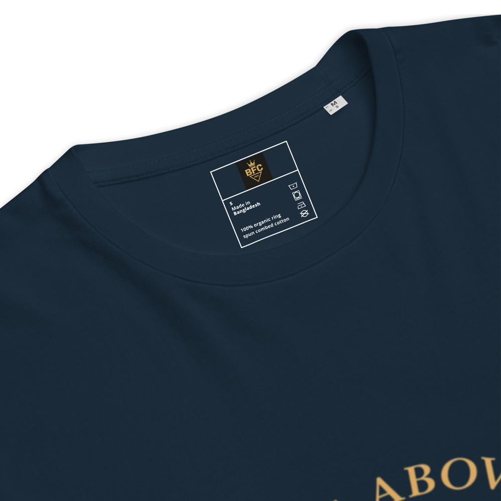 Rise Above – Empowering Cotton Graphic Tee for Women, Motivational Streetwear with Phoenix and Skyline Design, Resilient Rebirth Statement Apparel