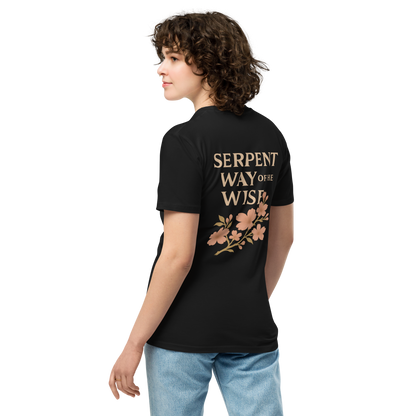 Serpent Way of the Wise – Graphic Tee for Men and Women, Eagle and Snake Symbolic Streetwear, Tattoo-Inspired Apparel with Philosophical Design