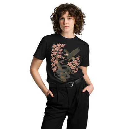 Serpent Way of the Wise – Graphic Tee for Men and Women, Eagle and Snake Symbolic Streetwear, Tattoo-Inspired Apparel with Philosophical Design