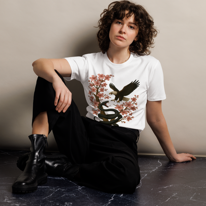 Serpent Way of the Wise – Graphic Tee for Men and Women, Eagle and Snake Symbolic Streetwear, Tattoo-Inspired Apparel with Philosophical Design