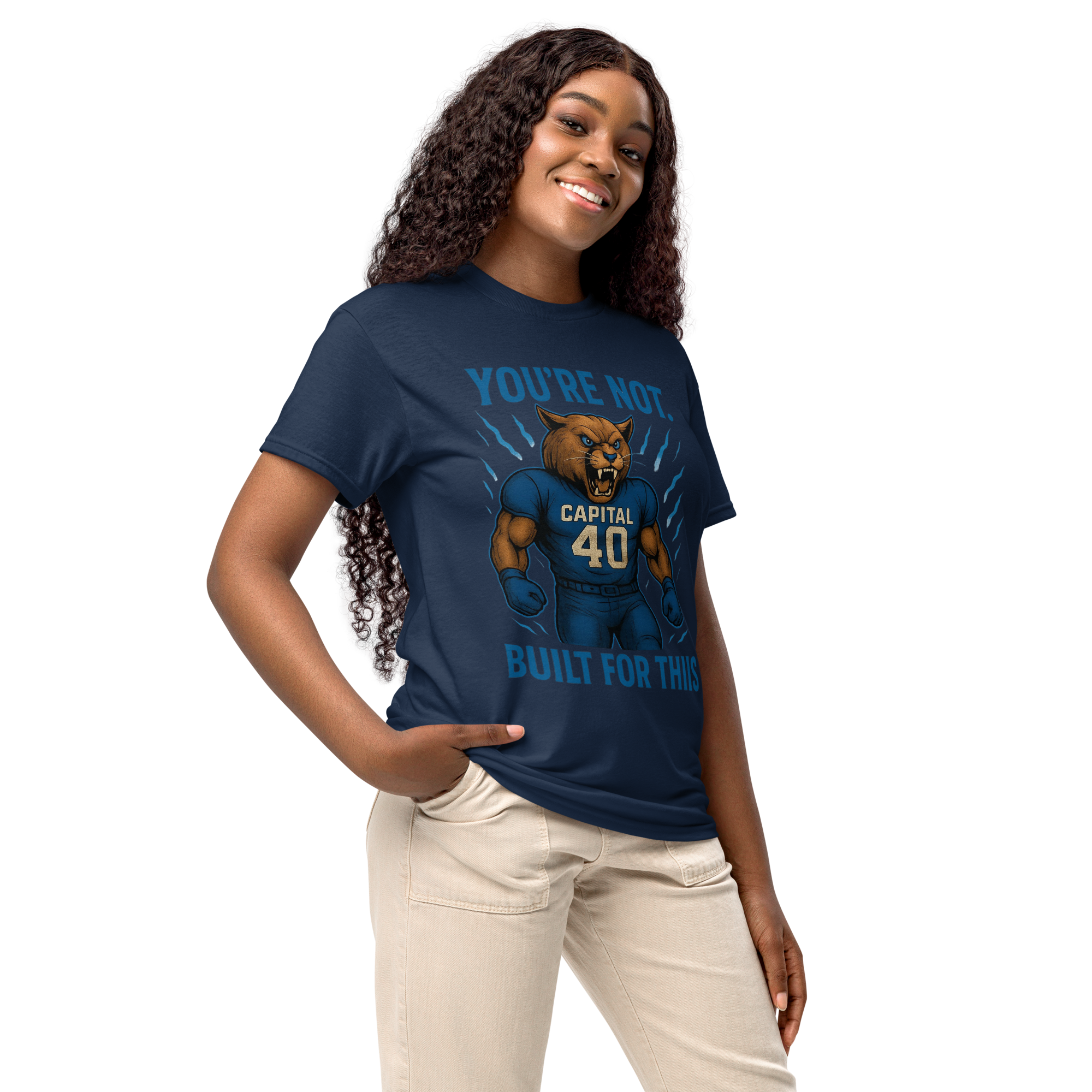 You're Not Built For This – Cotton Motivational Sports Unisex Shirt, Bold Pride Graphic Tee for Athletes & Fans, Capital High Game Day Cougar Mascot Apparel, West Virginia