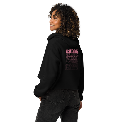 Your Baddie – Cropped Cotton Hoodie for Women, Pink Graphic Streetwear with Cosmic Vibes and Confident Girl Aesthetic, Soft Urban Loungewear for Empowered Style