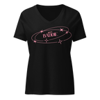 Your Baddie – Cotton V-Neck T-Shirt for Women, Main Character Graphic Tee with Pink Power and Cosmic Confidence, Bold Feminine Streetwear for Stylish Empowerment