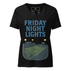 Friday Night Lights – V-Neck Cotton Football Shirt for Women, Capital High Game Night Spiritwear with End Zone Graphic, Alumni and Student Season Apparel