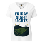 Friday Night Lights – V-Neck Cotton Football Shirt for Women, Capital High Game Night Spiritwear with End Zone Graphic, Alumni and Student Season Apparel
