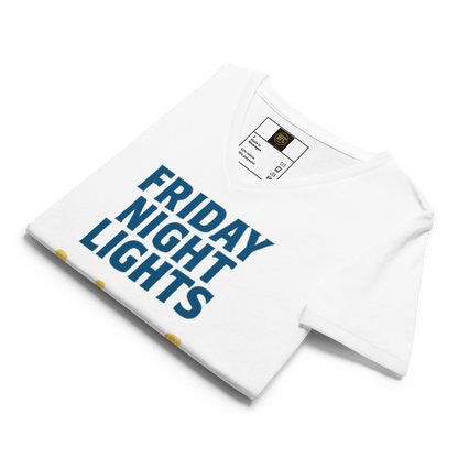 Friday Night Lights – V-Neck Cotton Football Shirt for Women, Capital High Game Night Spiritwear with End Zone Graphic, Alumni and Student Season Apparel