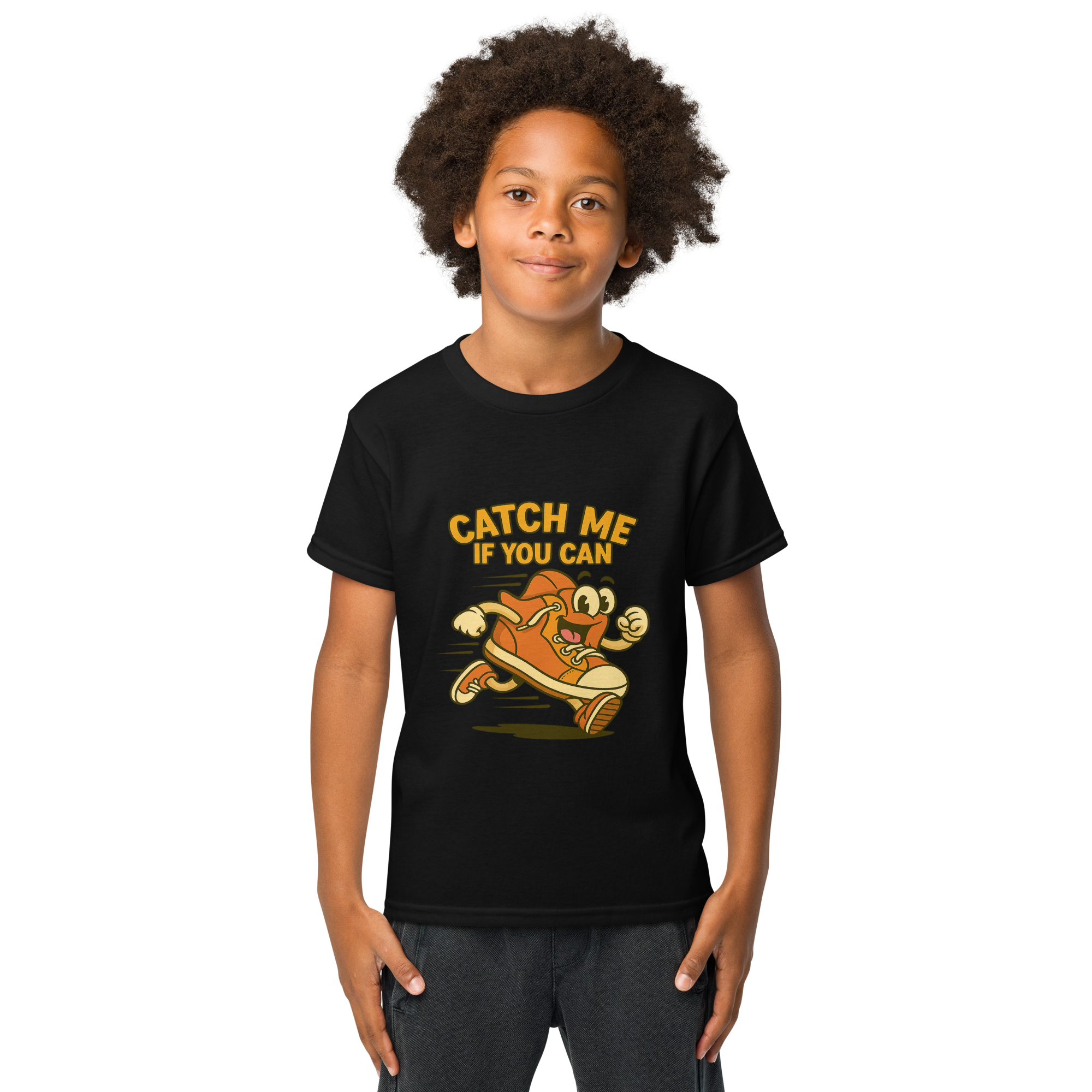 Catch Me If You Can – Cool Kids Streetwear Tee, Retro Graphic Shirt, Soft Cotton Youth Top, Trendy Unisex Teen T-Shirt
